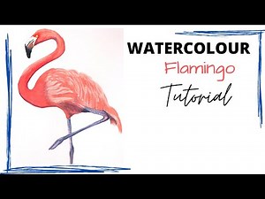 WATERCOLOR FLAMINGO TUTORIAL | How to paint a flamingo in watercolour | Lindsey Dawn Art