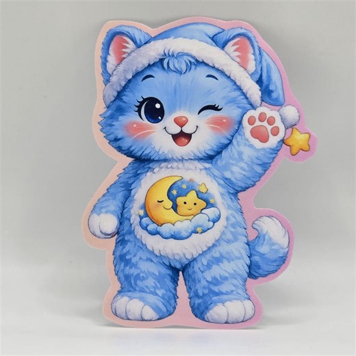 Cute Retro Cat Sticker 80s Style Kitty Vinyl Decal Pastel Outline Kawaii Cat Gift - Etsy