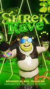 Lancaster — Shrek Rave invades Tellus 360 on Friday, November 28. It’s gonna be epic, outrageous, and swamp-certified fun — grab your tickets and let’s get weird! | Big Fan Presents