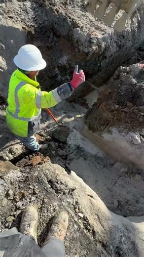 Installing a saddle for a service line #water #connections #hottap #construction #pipe #subscribe