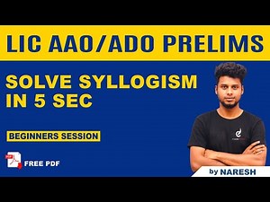 How to solve Syllogism in 5 seconds ? by Nareshkumar | LIC AAO & ADO Prelims | Veranda Race
