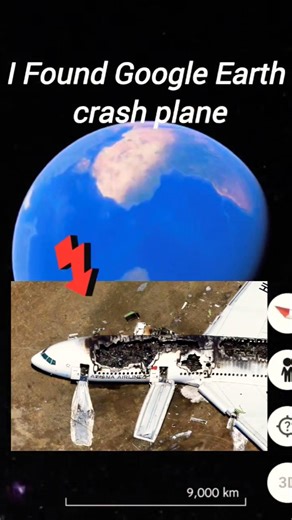 I found this on Google Earth 🌎 crash aeroplane ✈️ And maps 🗺️ #shorts #googleearth