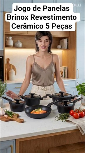Brinox 5-Piece Ceramic Nonstick Cookware Set Black #shorts