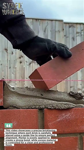 Perfect Brick Laying Technique 🧱 So Precise It’s Satisfying to Watch!