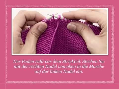 Linke Maschen abheben | Strickenlernen.ch