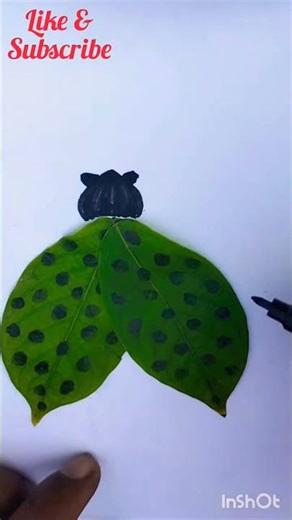 how to make insect with leaves//beautiful leaf craft #shorts #insect #arts