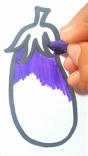 How To Draw cute Brinjal Drawing, Painting & Coloring For Kids and Toddlers_ Child Art 🌈🎨#shorts