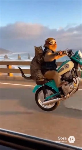 Riding a motorbike with a monkey🤣👌 #funny