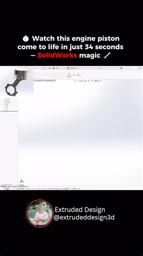 Tomas | SolidWorks Professional on Instagram: "Piston Assembly Currently building this V6 Car engine by SolidWorks Tutorials on YouTube. Really enjoying this design. Go check them out!"