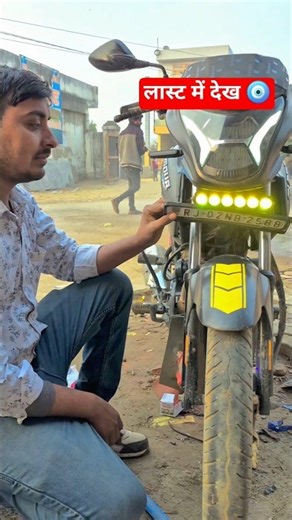 6 lens led light with folding numberplate install 👌 #led #lens #folding #bike #shots #viral