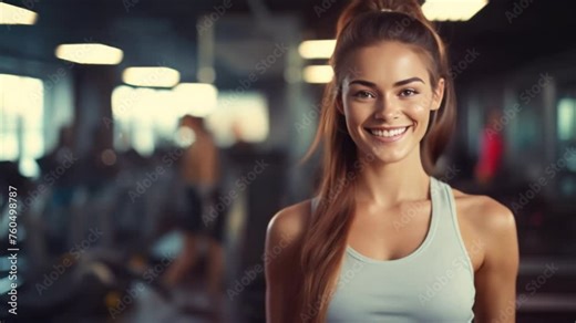 Beautiful woman wearing sportswear in the gym, woman with sports and health