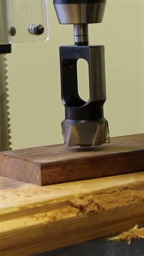 Watch this FISCH plug cutter bit in action as it slices through wood on the drill press, making a perfect plug - satisfying and precise! 👌🪵 CommanderTool.com/FISCH #drillbits #woodworking #drillpressmagic