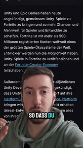 Unity bringt Spiele zu Fortnite #fortnite