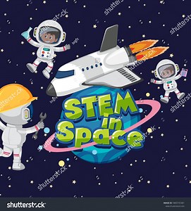 Stem Space Logo Astronaut Space Background Stock Vector (Royalty Free) 1883755381 | Shutterstock
