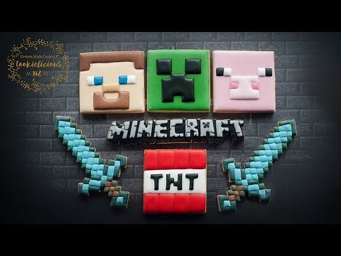 AWESOME MINECRAFT COOKIES - Learn how to make CREEPERS, STEVE, PIG & TNT COOKIES