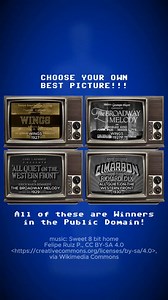 🧵 First four Best Picture winners. Four very different films. All four in the public domain.🎬 WINGS (1927)🎭 THE BROADWAY MELODY (1929)🪖 ALL QUIET ON THE WESTERN FRONT (1930)🌄 CIMARRON (1931)Choose your own Best Picture! 🏆Watch them all ⤵️https://t.co/DzXyNRU8mZ 1️⃣/5️⃣#redcarpet #Oscars