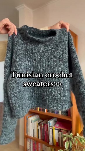 Tunisian Crochet Sweaters: Double-Folded Ribbing Pattern