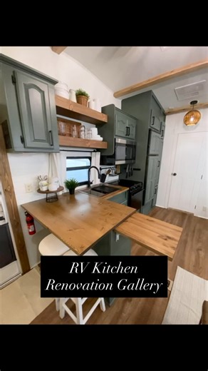 Carrie & David on Instagram: "Kitchen Gallery of the 23 RV Renovation’s we’ve completed We’ve renovated giant fifth wheels with up to 5 slide outs to tiny travel trailers with no slide outs. #rvrenovation #revampingcamping #rvinspiration #lovethatrv #rvreno #rvlife #rvliving"