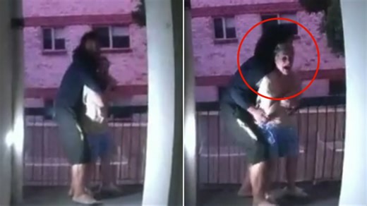 Criminal uses granny as human shield
