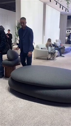 Exotic couch with a trendsmill.