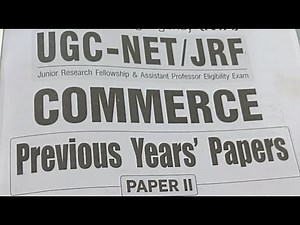 UGC NET paper 2 commerce previous year questions