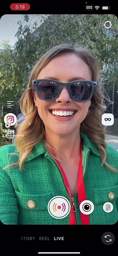 Check out the livestream view of the new Ray-Ban Meta smart glasses, where you can swap between your phone and glasses camera #meta #rayban #smartglasses