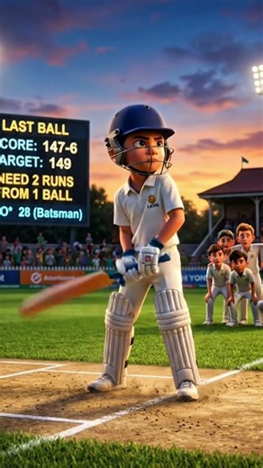 Jise kabhi chance nahi milta tha… usne last ball pe match jita diya 😱🏏🔥 #Cricket #LastBall #Run
