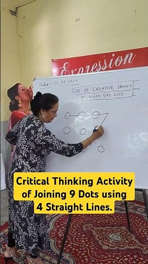 Critical Thinking Activity of Joining 9 Dots using 4 Straight Lines.