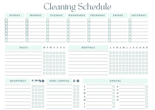 Cleaning Schedule, Weekly Fillable Chore Planner (printable PDF, Editable, Monday/sunday Start), Fillable and Editable, Home Chore Organizer - Etsy