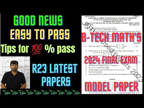 r23 btech maths 2024 final exam model paper easy to pass tips for 100% pass