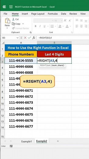 Excel Right Function || Excel Tips & Trick || #excel #short #excelbasic