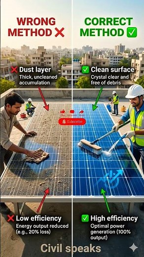 Dirty Solar Panels = Power Loss ⚠️ Clean Them Like This! (Wrong vs Right Method)
