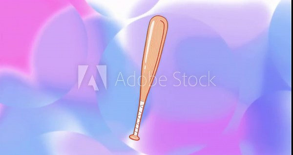 Suspended baseball bat tilting right pausing then tilting back in loop accentuating floating motion