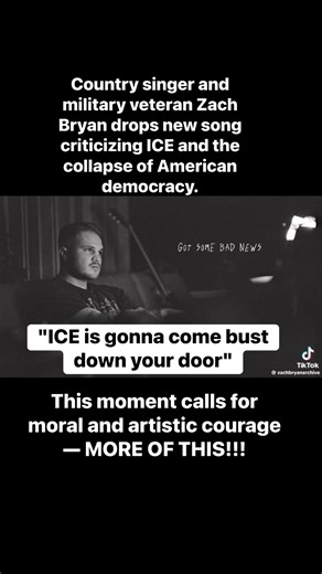Zach Bryan Slams ICE in New Country Song: ‘The Fading of the Red, White and Blue' "ICE is gonna come bust down your door," Bryan sings in a teaser clip of a new song Zachary Lane Bryan is an American singer-songwriter and Navy veteran from Oologah, Oklahoma, who blends folk, outlaw country, and a raspy voice. He first gained recognition while serving in the Navy, recording and uploading songs in his free time. His music caught widespread attention, and he received an honorable discharge to pursu