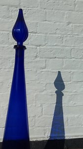 Vintage Cobalt Blue Empoli Genie Bottle: Mid-century Italian Glass Decanter - Etsy