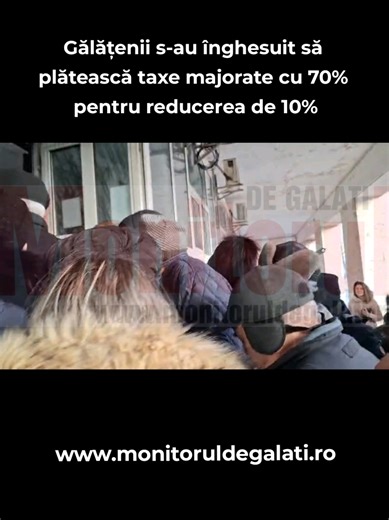 Sute de persoane s-au îmbulzit la primele ore ale dimineţii la sediile Direcţiei de Fiscalitate. 🚶‍♂️🚶‍♀️ Oamenii au format cozi considerabile înainte de deschiderea ghişeelor. ❄️ ​#Galati #taxe #impozite #majorate #reducere Mai multe detalii pe www.monitoruldegalati.ro sau în link-ul din bio