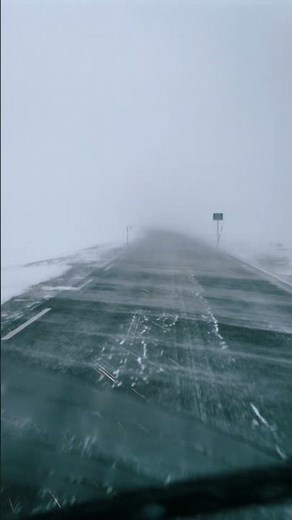 Driving into a Blizzard Wall in the Arctic. Heavy Snow Storm & Ice Roads, Ambient ASMR sounds