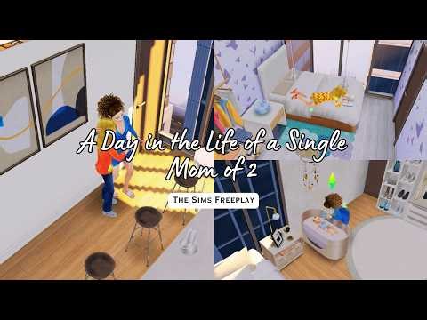 A Day in the Life of a Single Mom of 2 | Daily Routines & Household Chores | The Sims Freeplay