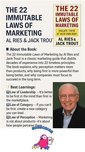The 22 Immutable Laws of Marketing – Al Ries & Jack Trout #booksummary #bookreview #books