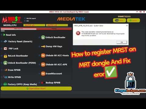 Hou to activate MRT dongle to MRST and fix the problem Full tutorial