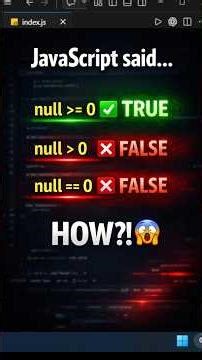 JavaScript null comparison trap that breaks real apps 😳 #shorts