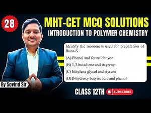 Ring opening polymerisation process? | MHT-CET 2024 Questions | Chemistry Solutions | Sovind Sir