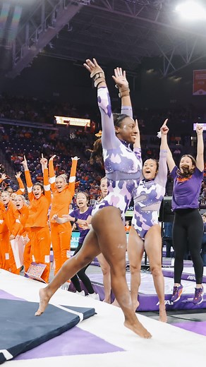 The FULL routine of the historic moment that Brie Clark competed the Biles I on floor 💜🐅 #TeamTwo | Clemson Women's Gymnastics