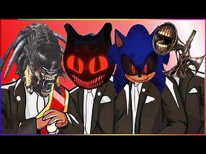 ALIEN & CARTOON CAT & SONIC EXE & SIREN HEAD - Coffin Dance X Baby Shark COVER