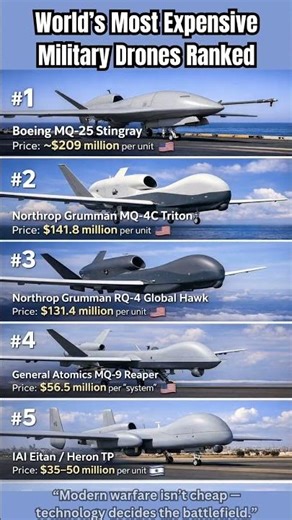 World’s Most Expensive Military Drones Ranked (You Won’t Believe💸)