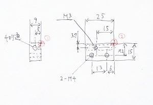 オークママシニングセンタのプログラム例：練習4