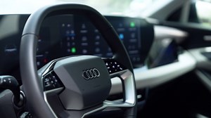The new Audi Q6 e-tron SUV Interior Design in Plasma blue metallic