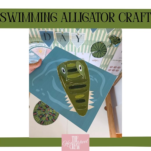 Alligator Swimming Craft for Toddlers, Preschool, and Homeschool Reptiles Vs. Amphibians - Etsy