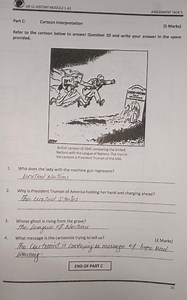 Cartoon Interpretation QuestionsRefer to the provided 1945 Br... | Filo