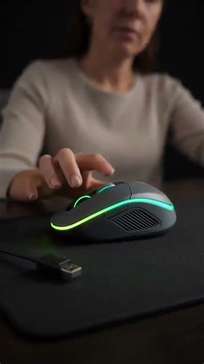 2.4G Wireless Mouse with RGB Backlit 6-Button 3-Speed DPI Type C Rechargeable Ergonomic Honeycomb...